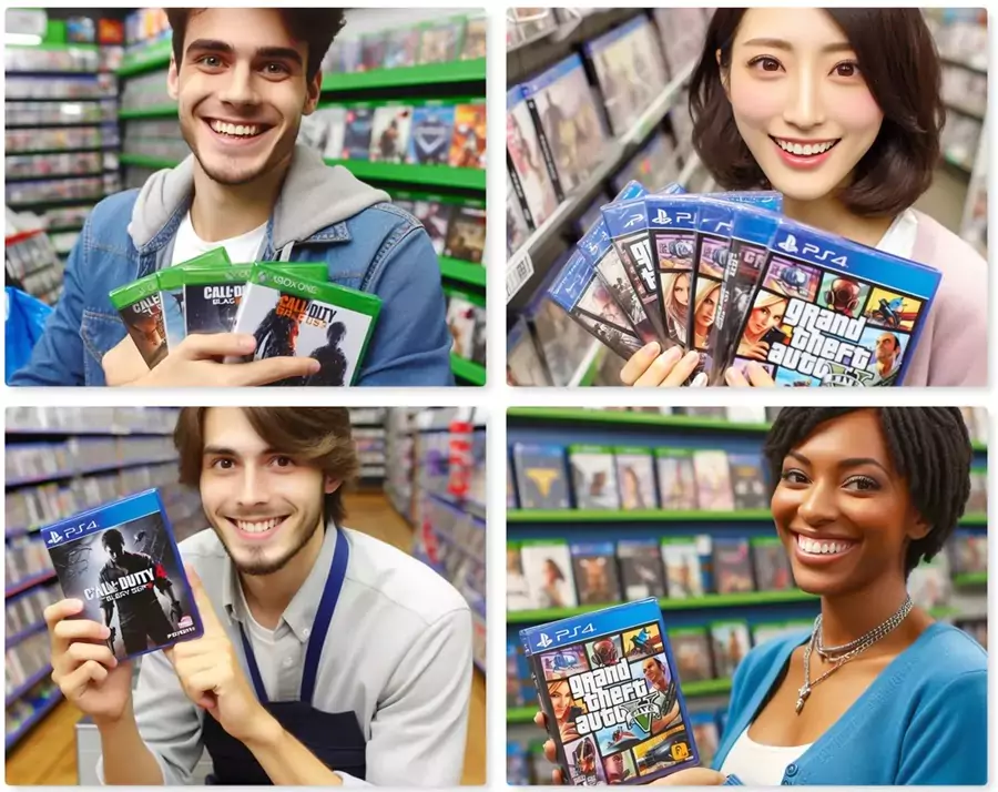 people with game disc in their hands