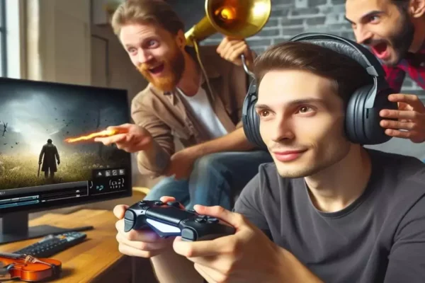 hearing-impaired-gamers-playing-on-a-ps5-controller-in-front-of-the-monitor