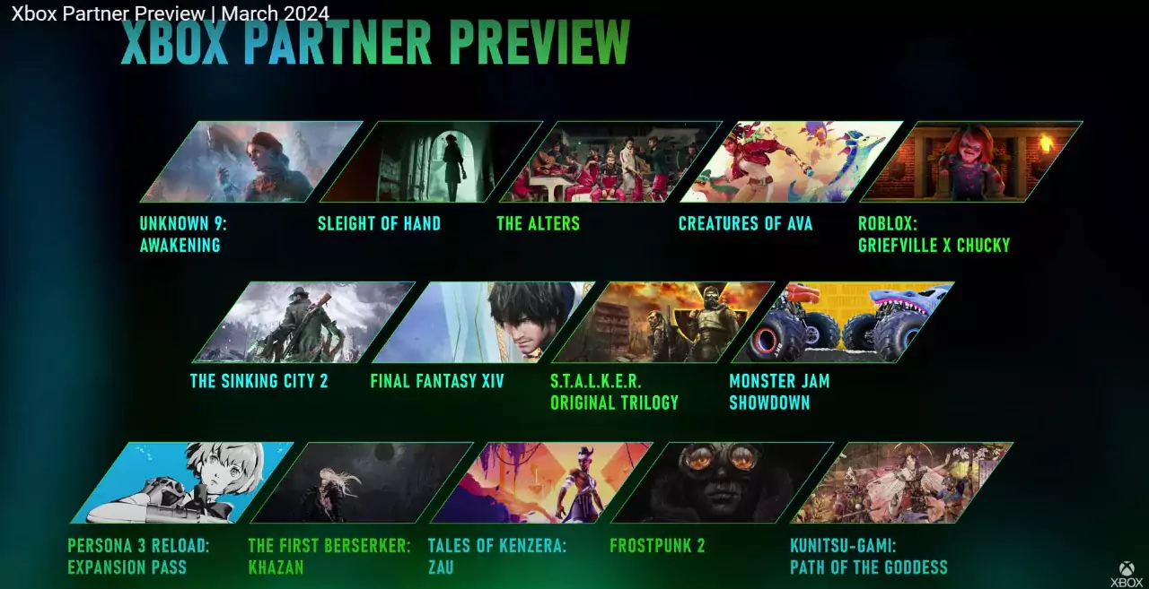Xbox's March 2024 Partner Preview