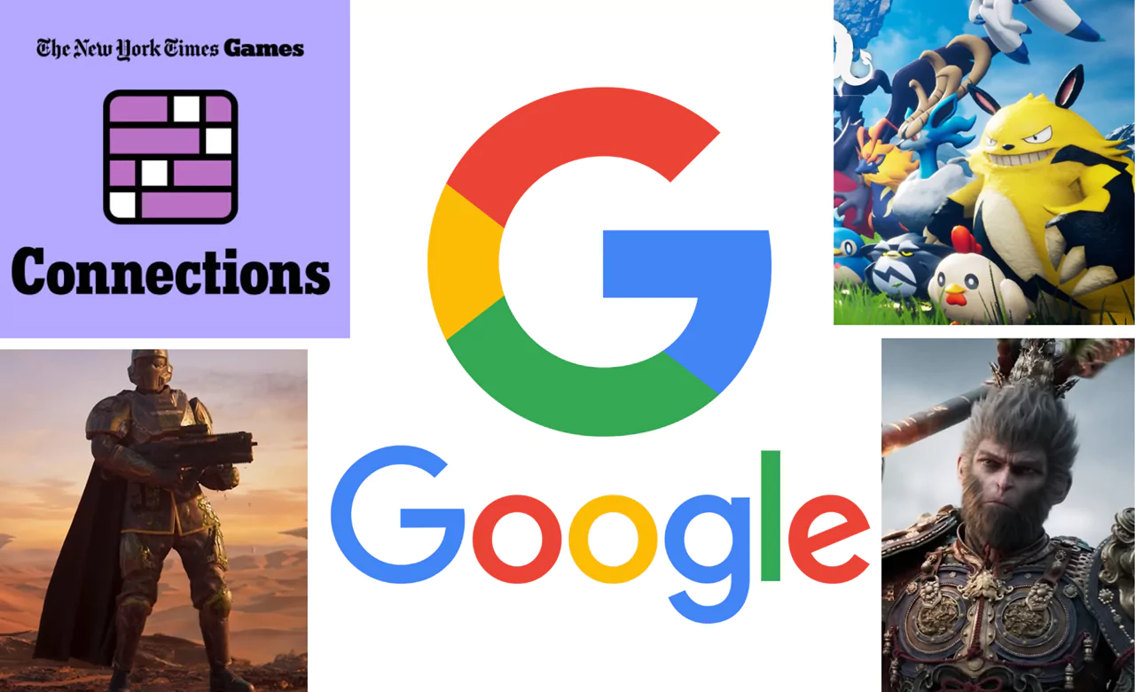 google most searchs games 2024, conections, helldivers 2, palworlds, black myth wukong