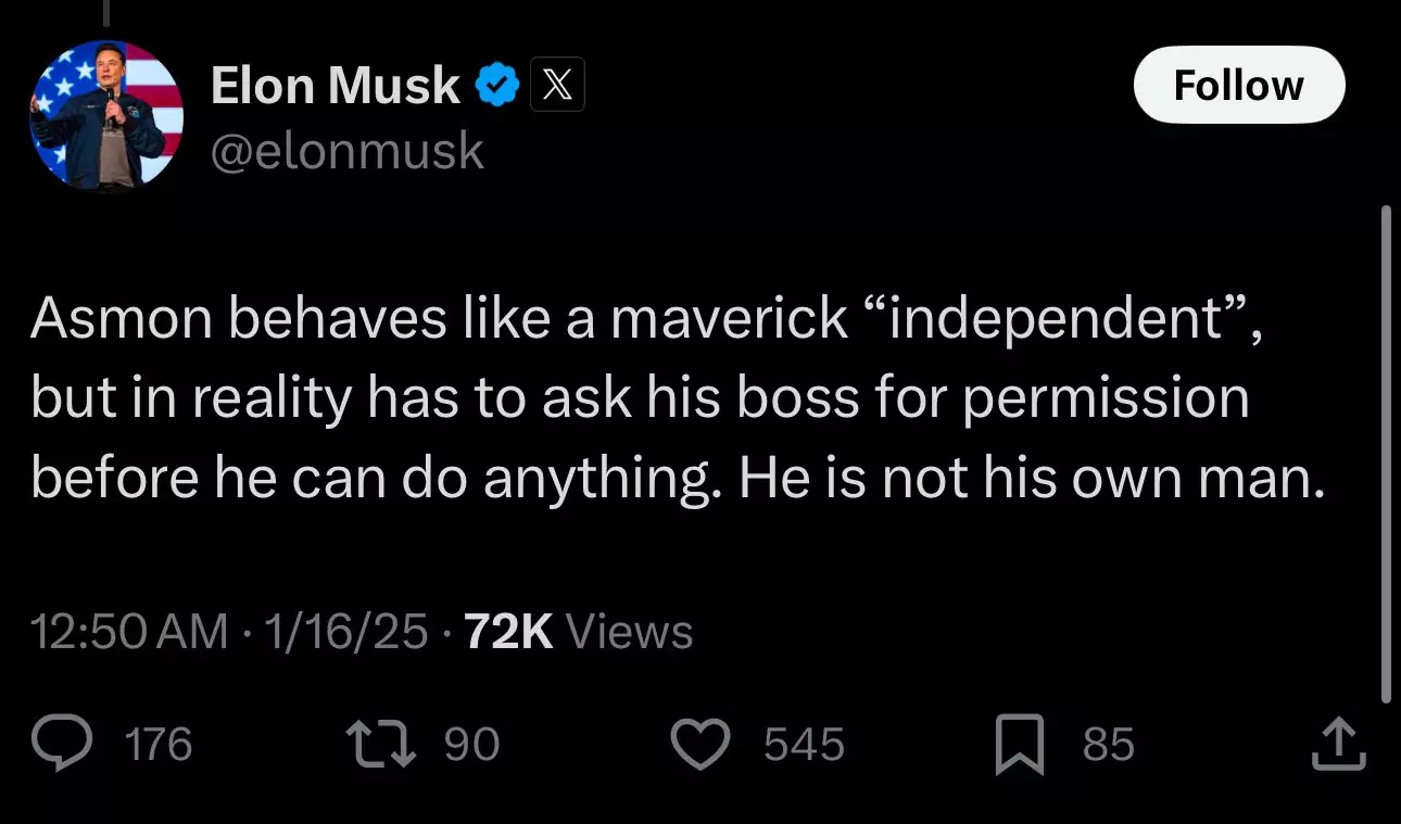 elon tweet on asmon