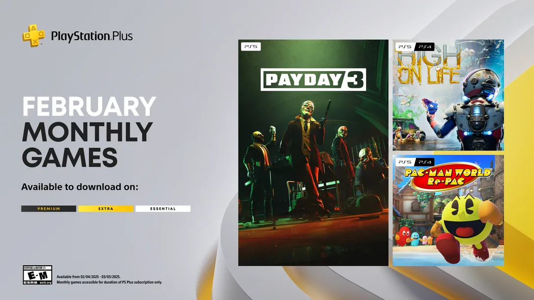 PlayStation Plus February 2025 Lineup: Payday 3, High on Life, and Pac-Man World Re-Pac