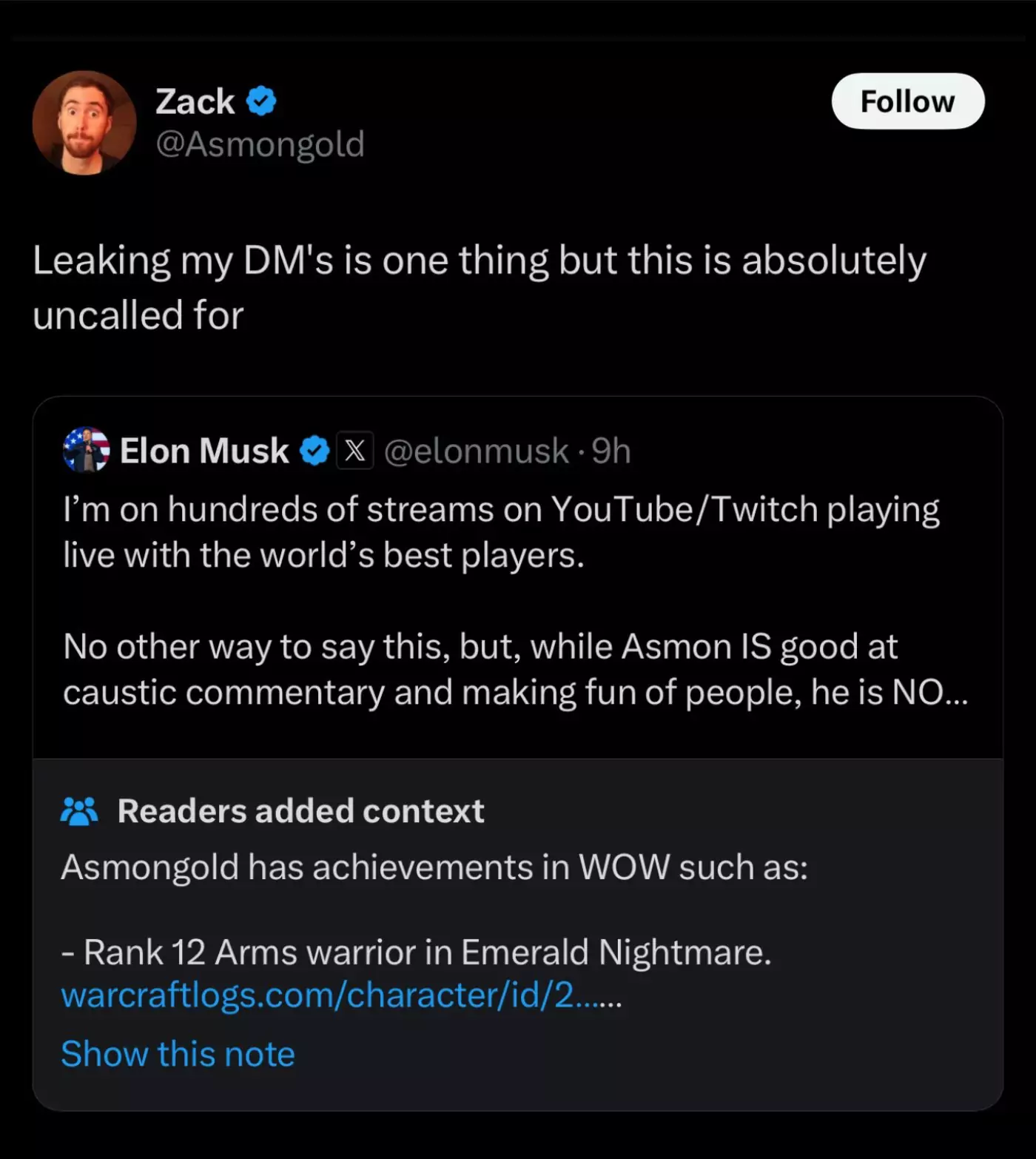 zack responce elon