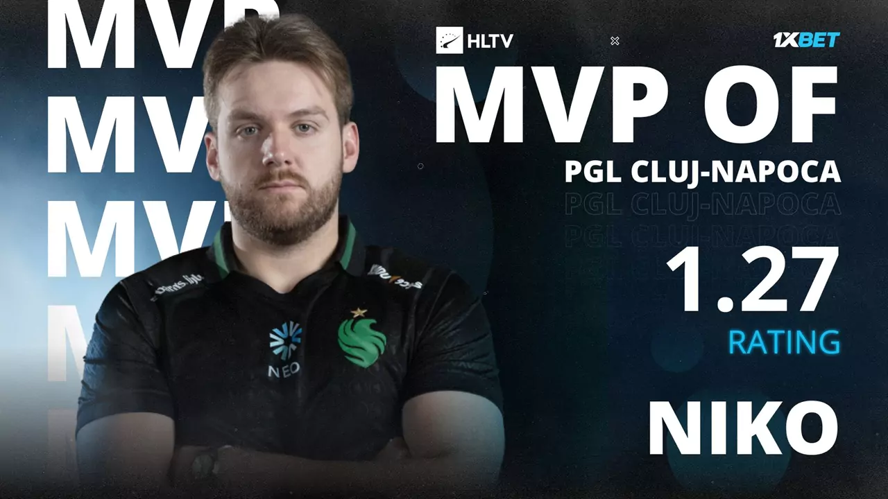 NiKo from Team Falcons win mvp at PGL Cluj-Napoca 2025